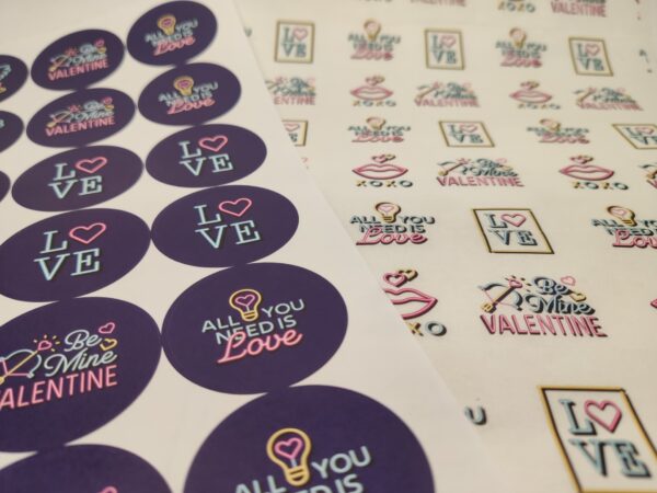 Valentines Day Printed Stickers