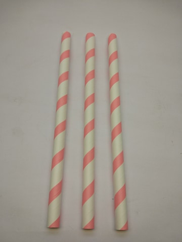 Pink Stripe Paper Straws